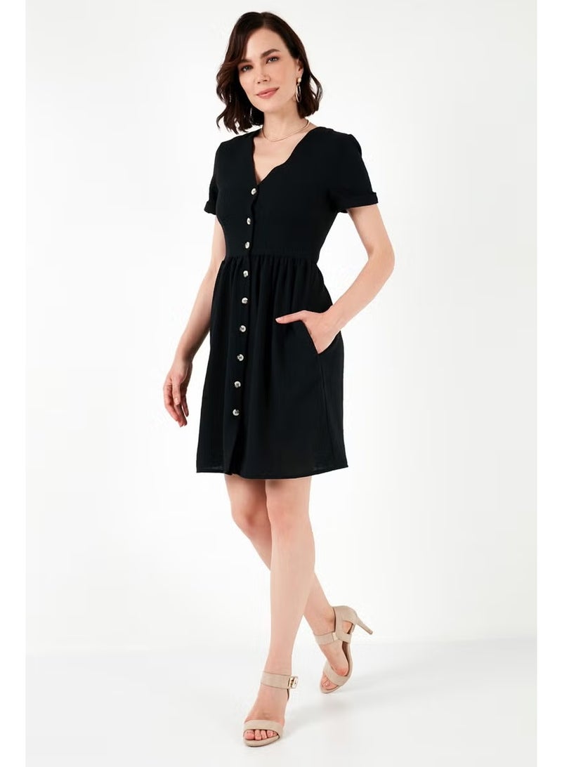 Lela Button-Front Linen Dress - Image 3